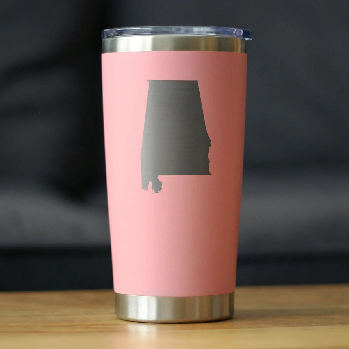Insulated Coffee Tumbler | 20 oz Stainless Steel | Sliding Lid | Alabama State Outline