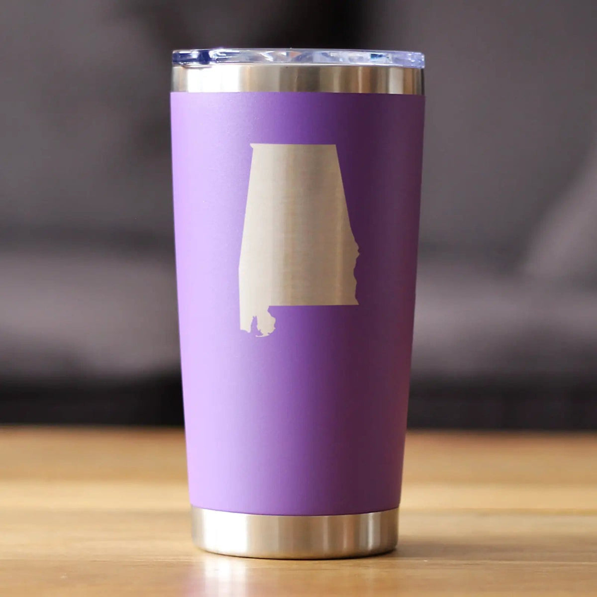 Insulated Coffee Tumbler | 20 oz Stainless Steel | Sliding Lid | Alabama State Outline