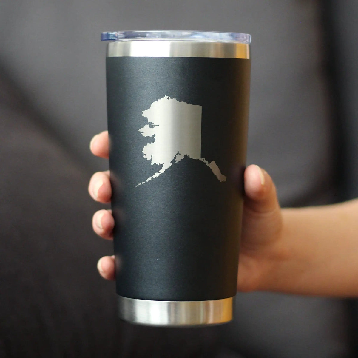 Insulated Coffee Tumbler | 20 oz Stainless Steel | Sliding Lid | Alaska State Outline