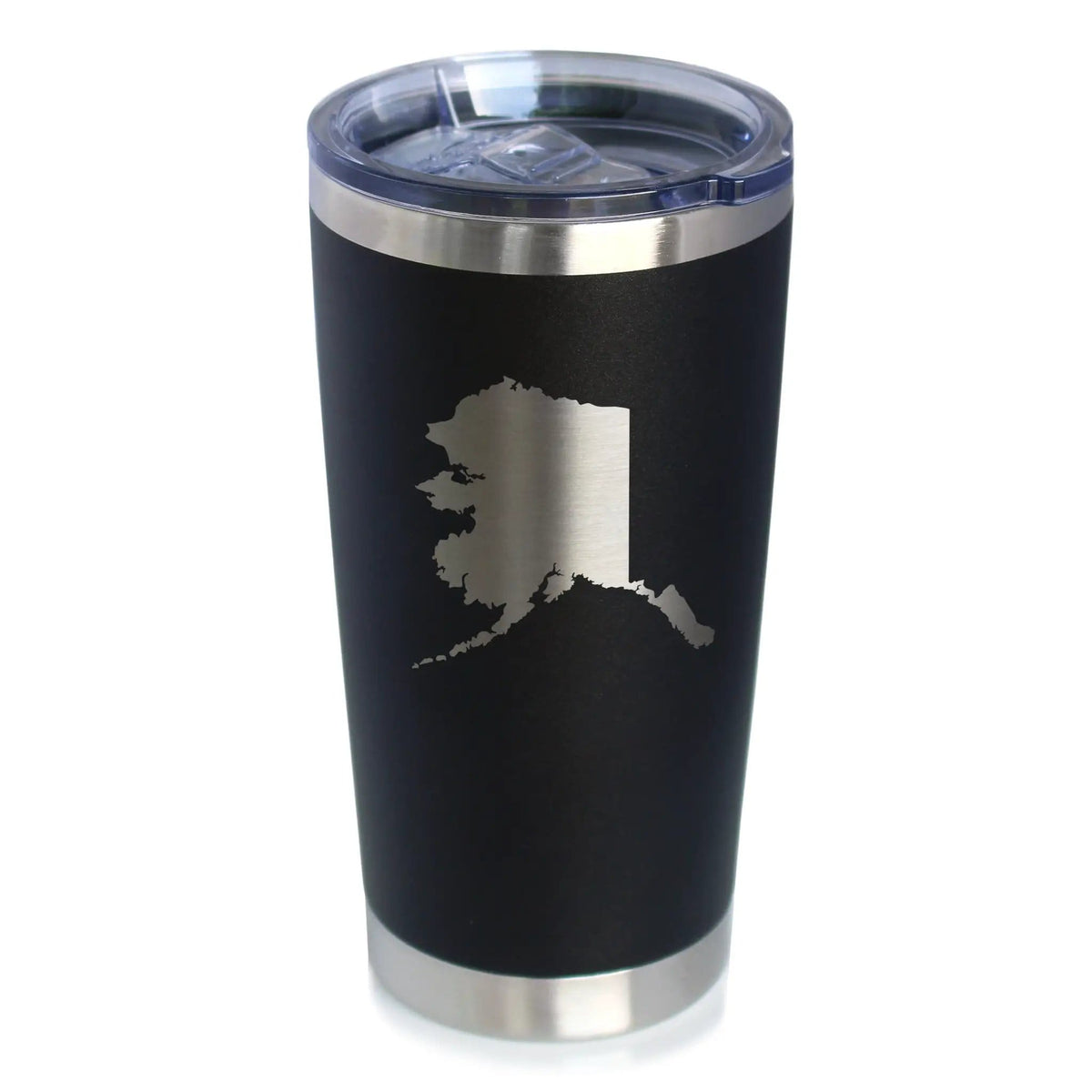 Insulated Coffee Tumbler | 20 oz Stainless Steel | Sliding Lid | Alaska State Outline