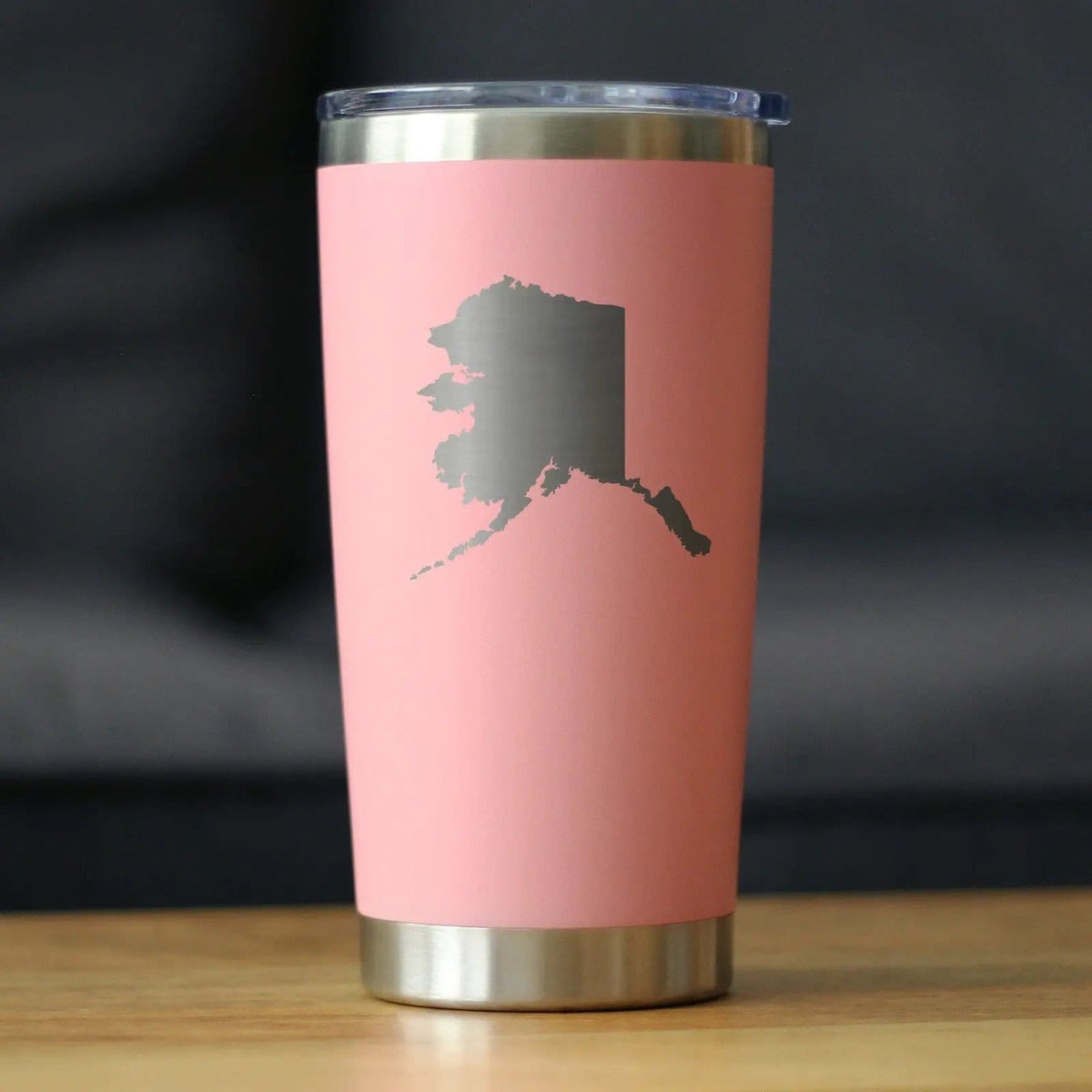 Insulated Coffee Tumbler | 20 oz Stainless Steel | Sliding Lid | Alaska State Outline