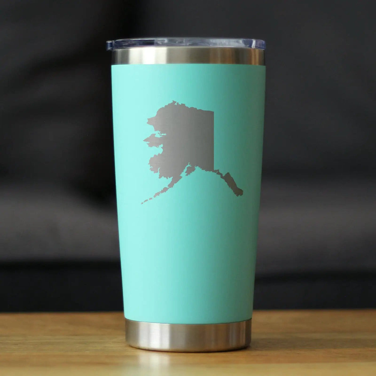 Insulated Coffee Tumbler | 20 oz Stainless Steel | Sliding Lid | Alaska State Outline