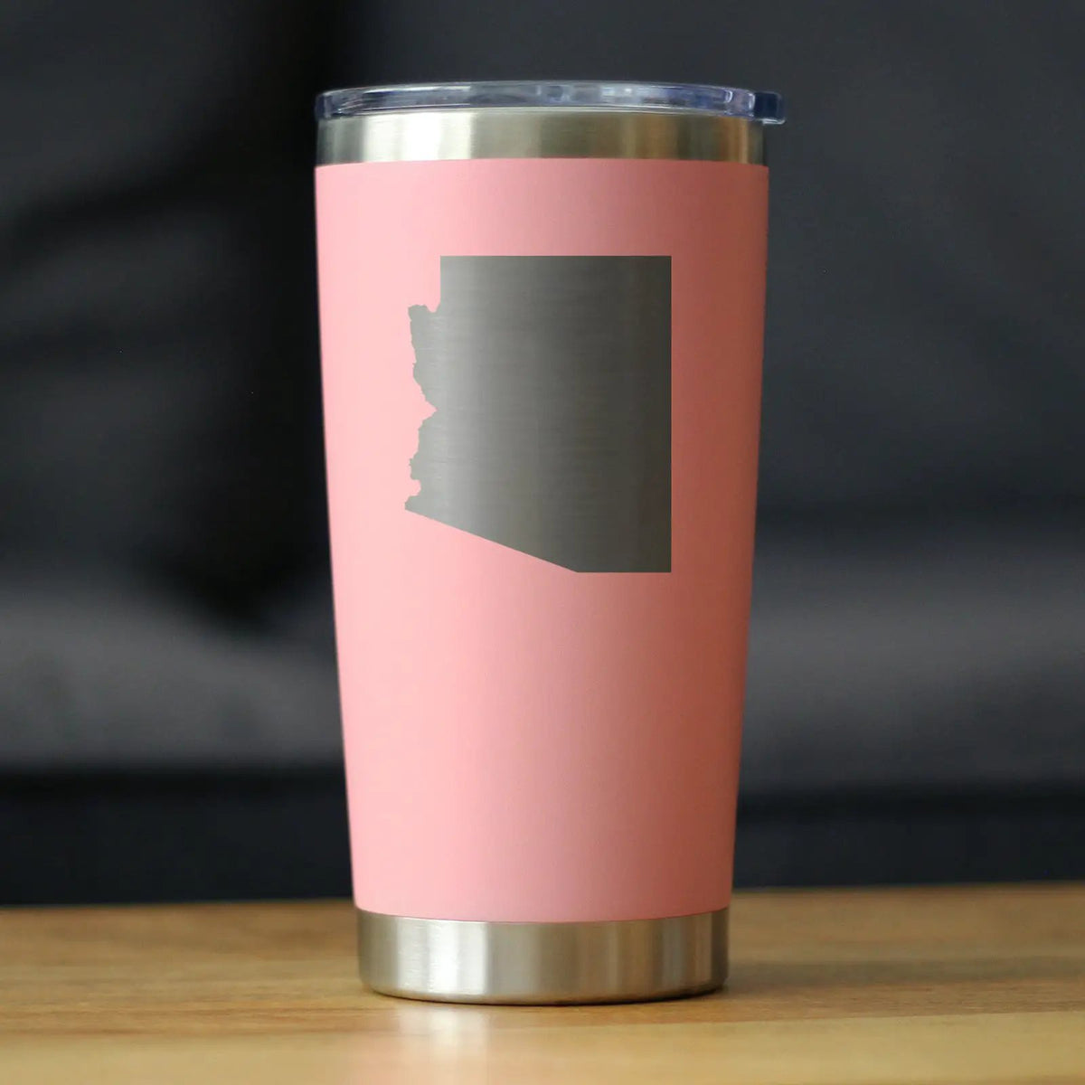 Arizona State Outline Coffee Tumbler | 20 Oz | Double Wall Stainless Steel | Sliding Lid