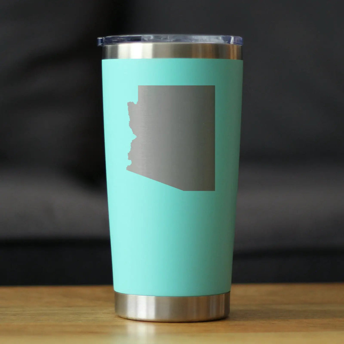 Arizona State Outline Coffee Tumbler | 20 Oz | Double Wall Stainless Steel | Sliding Lid