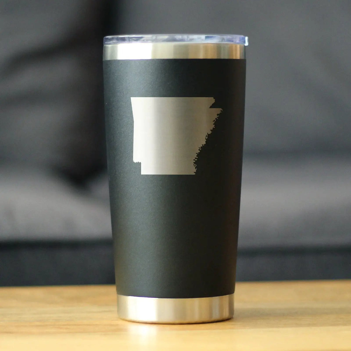 Arkansas State Outline Coffee Tumbler | 20 Oz | Double Wall Stainless Steel | Sliding Lid