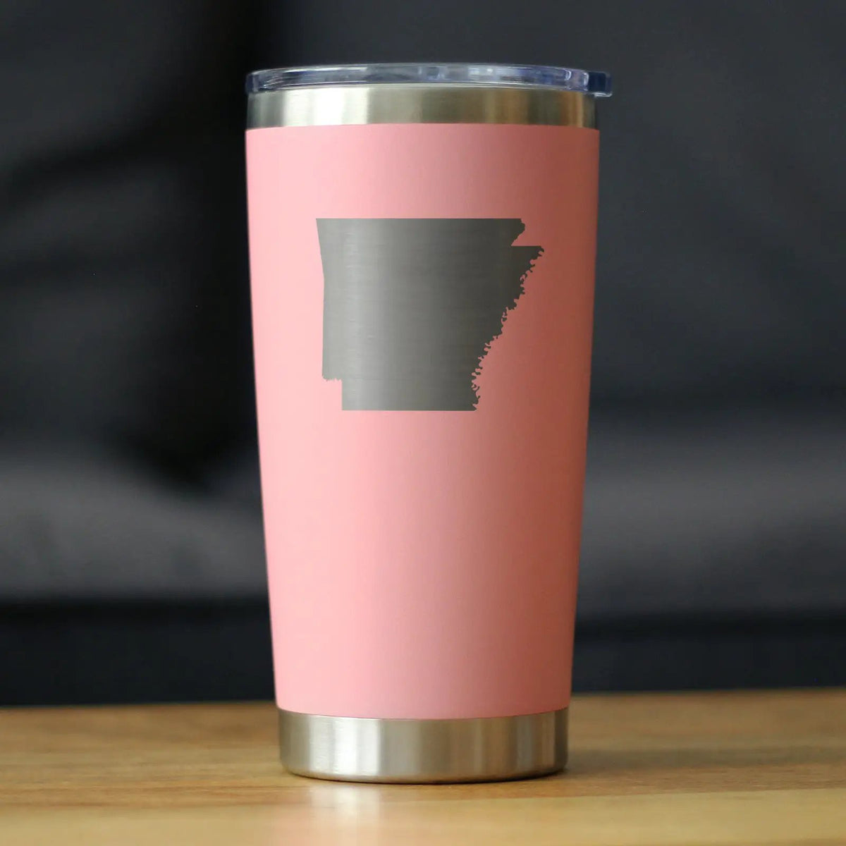 Arkansas State Outline Coffee Tumbler | 20 Oz | Double Wall Stainless Steel | Sliding Lid