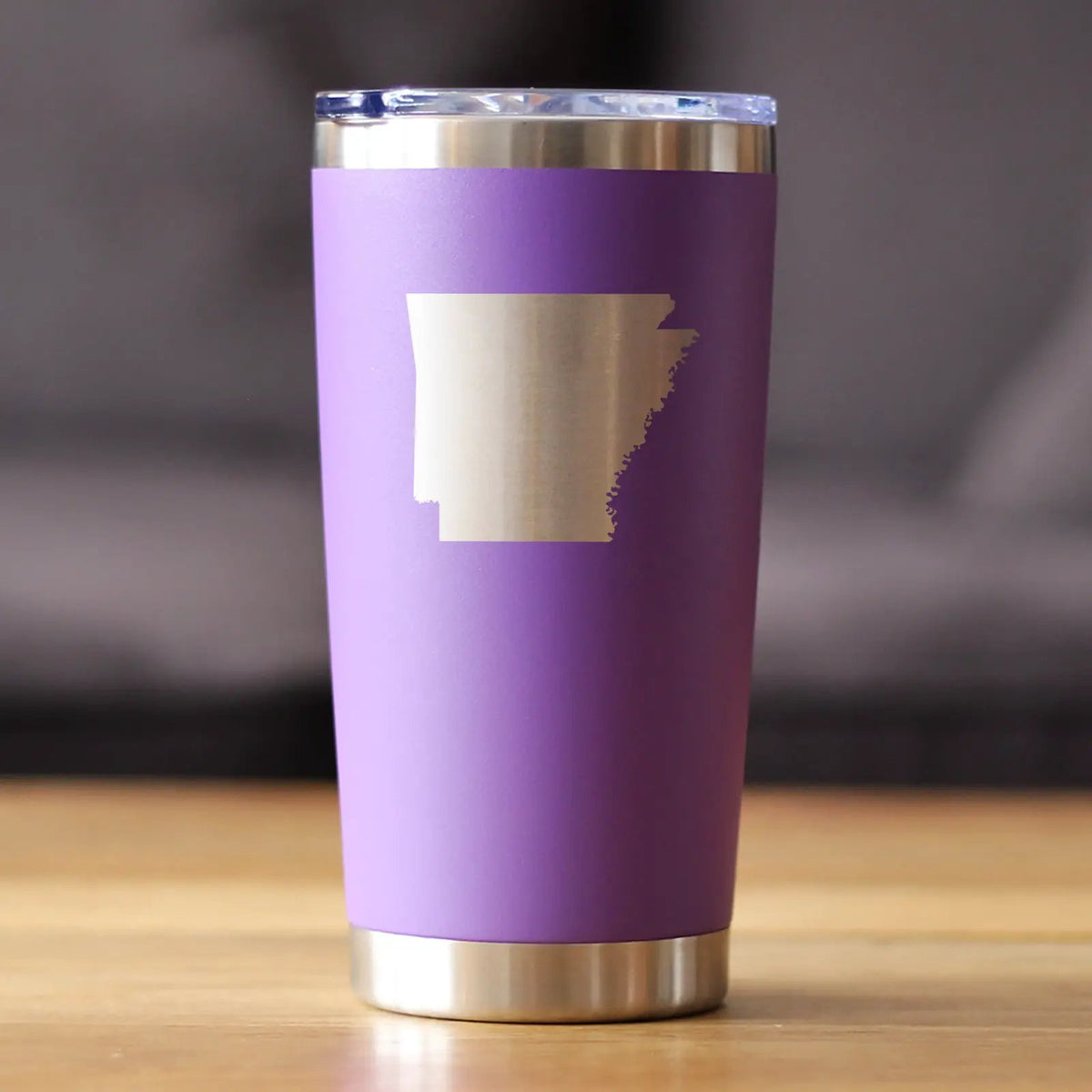 Arkansas State Outline Coffee Tumbler | 20 Oz | Double Wall Stainless Steel | Sliding Lid