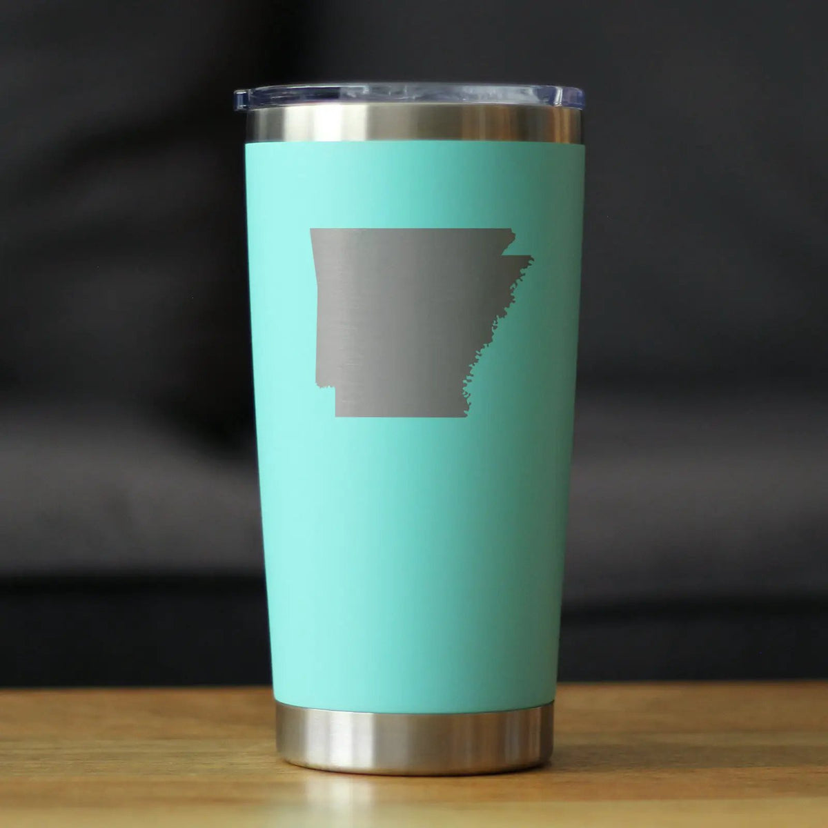 Arkansas State Outline Coffee Tumbler | 20 Oz | Double Wall Stainless Steel | Sliding Lid