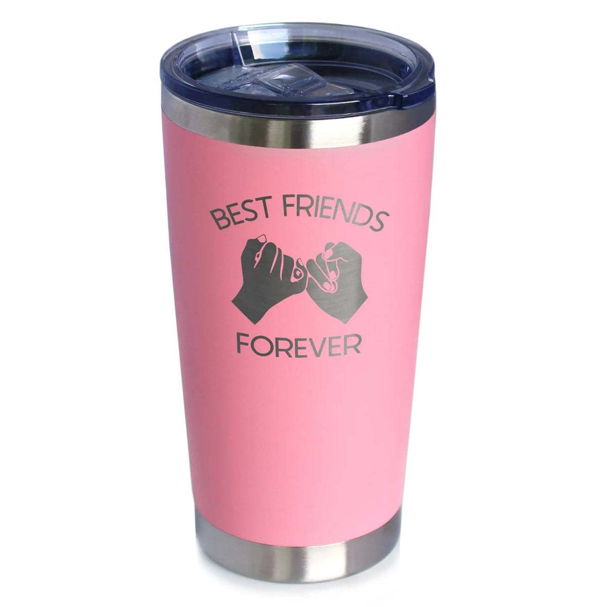 Best Friends Forever Coffee Tumbler | 20 Oz Double Wall Stainless Steel | Sliding Lid | Pinky Promise