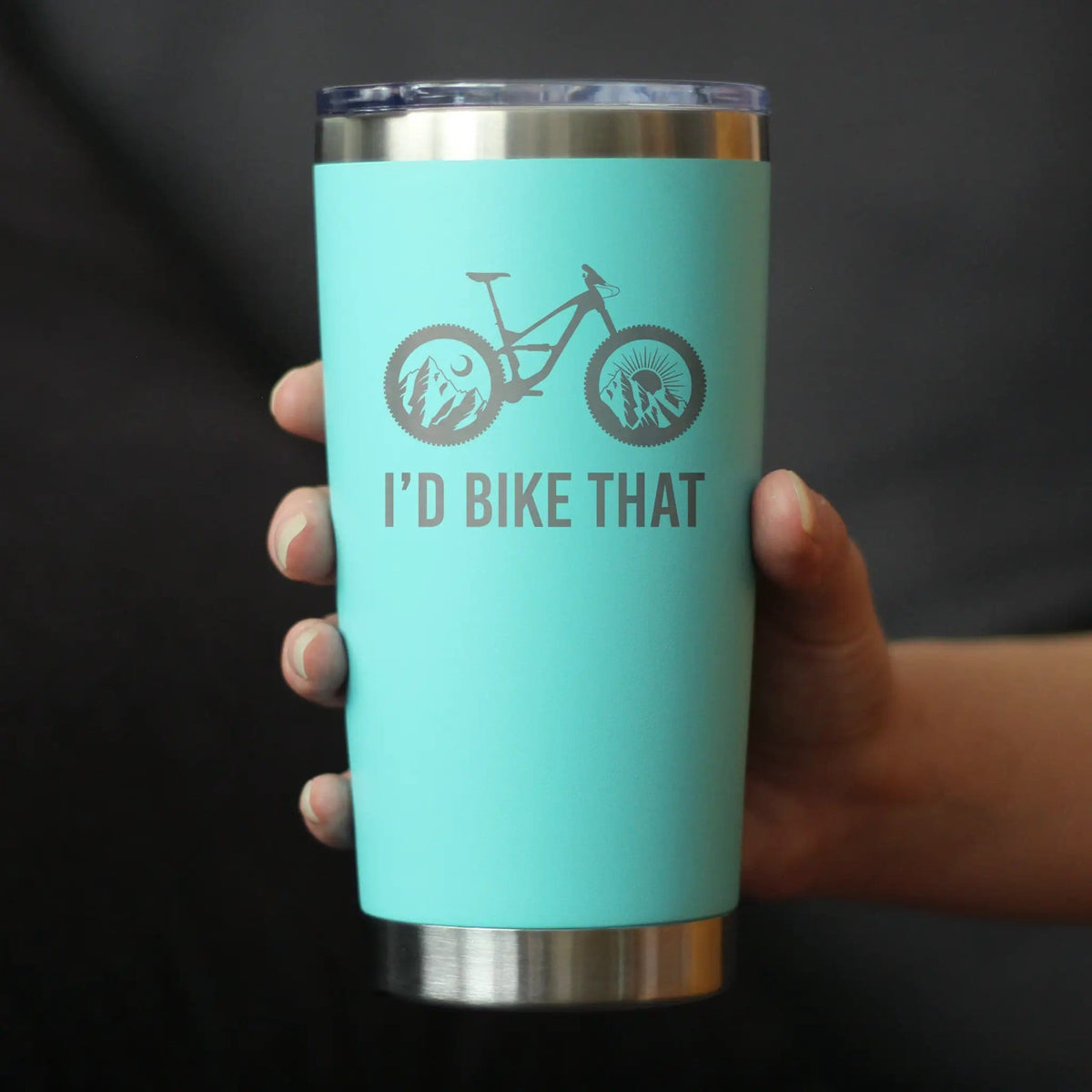 Insulated Coffee Tumbler | 20 oz Stainless Steel | Sliding Lid | I'd Bike That