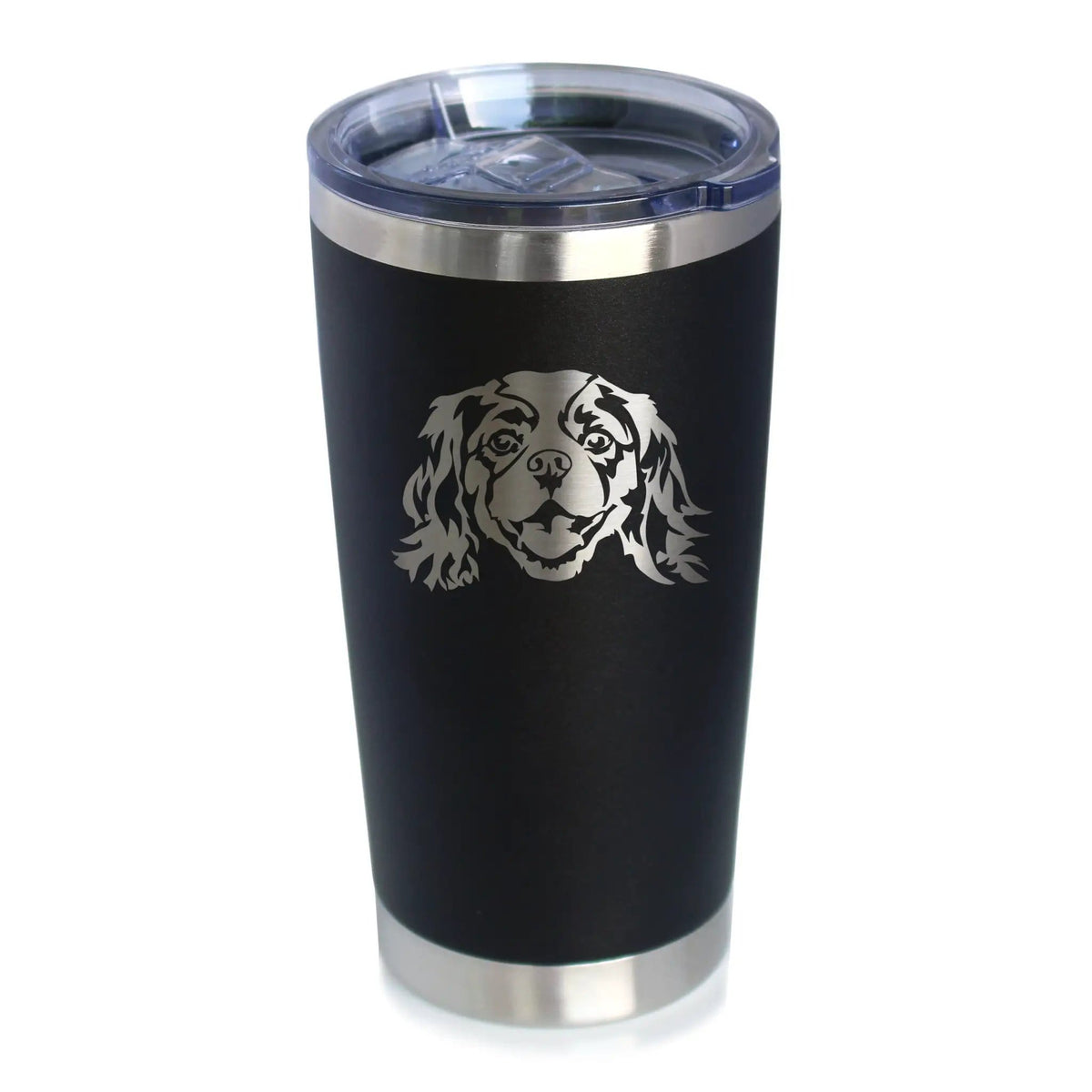 Insulated Coffee Tumbler | 20 oz Stainless Steel | Sliding Lid | Cavalier King Charles Spaniel Face