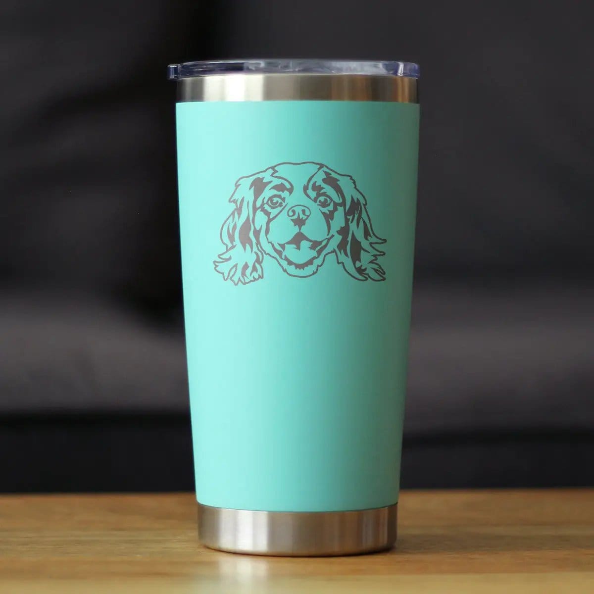 Insulated Coffee Tumbler | 20 oz Stainless Steel | Sliding Lid | Cavalier King Charles Spaniel Face