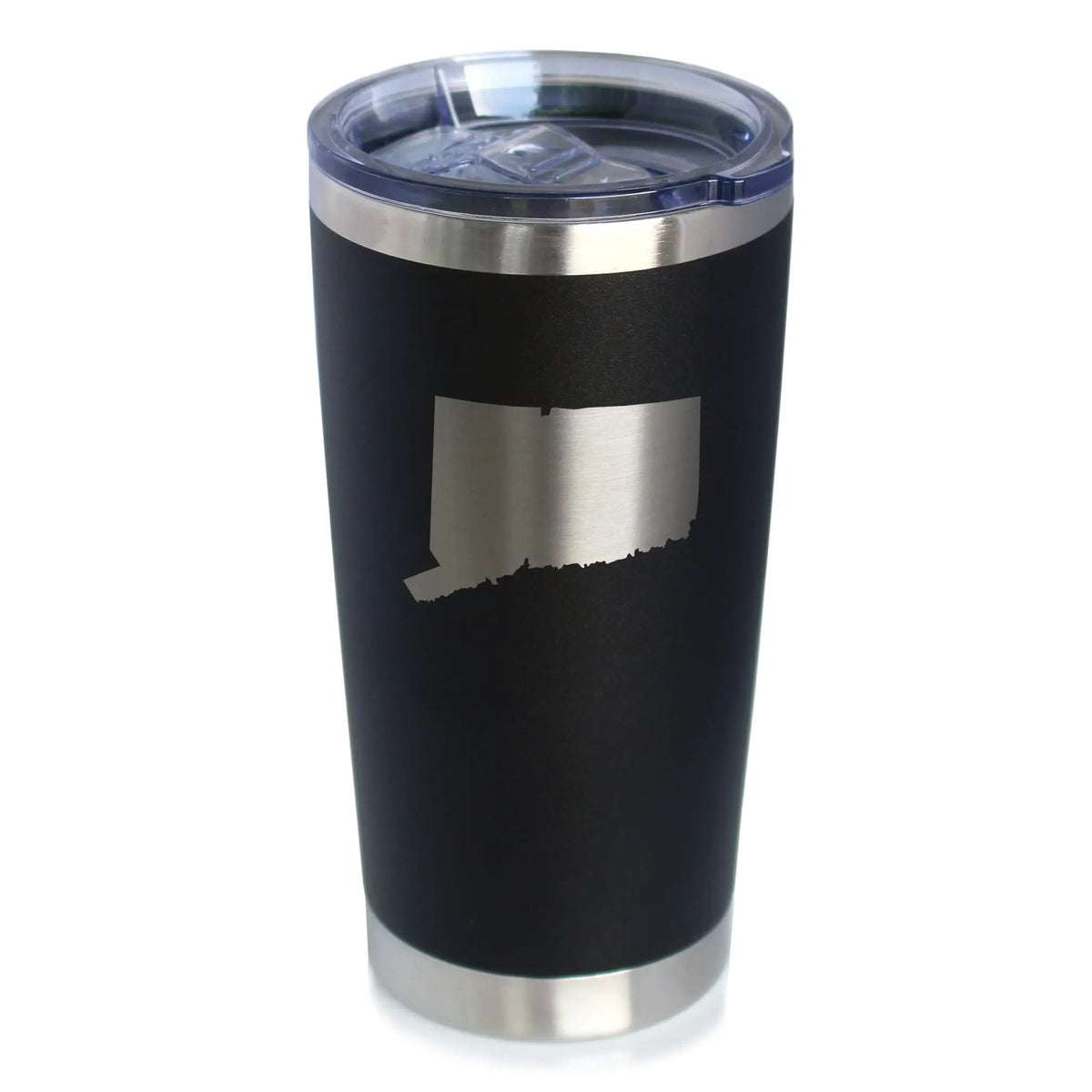 Connecticut State Outline Coffee Tumbler | 20 Oz | Double Wall Stainless Steel | Sliding Lid