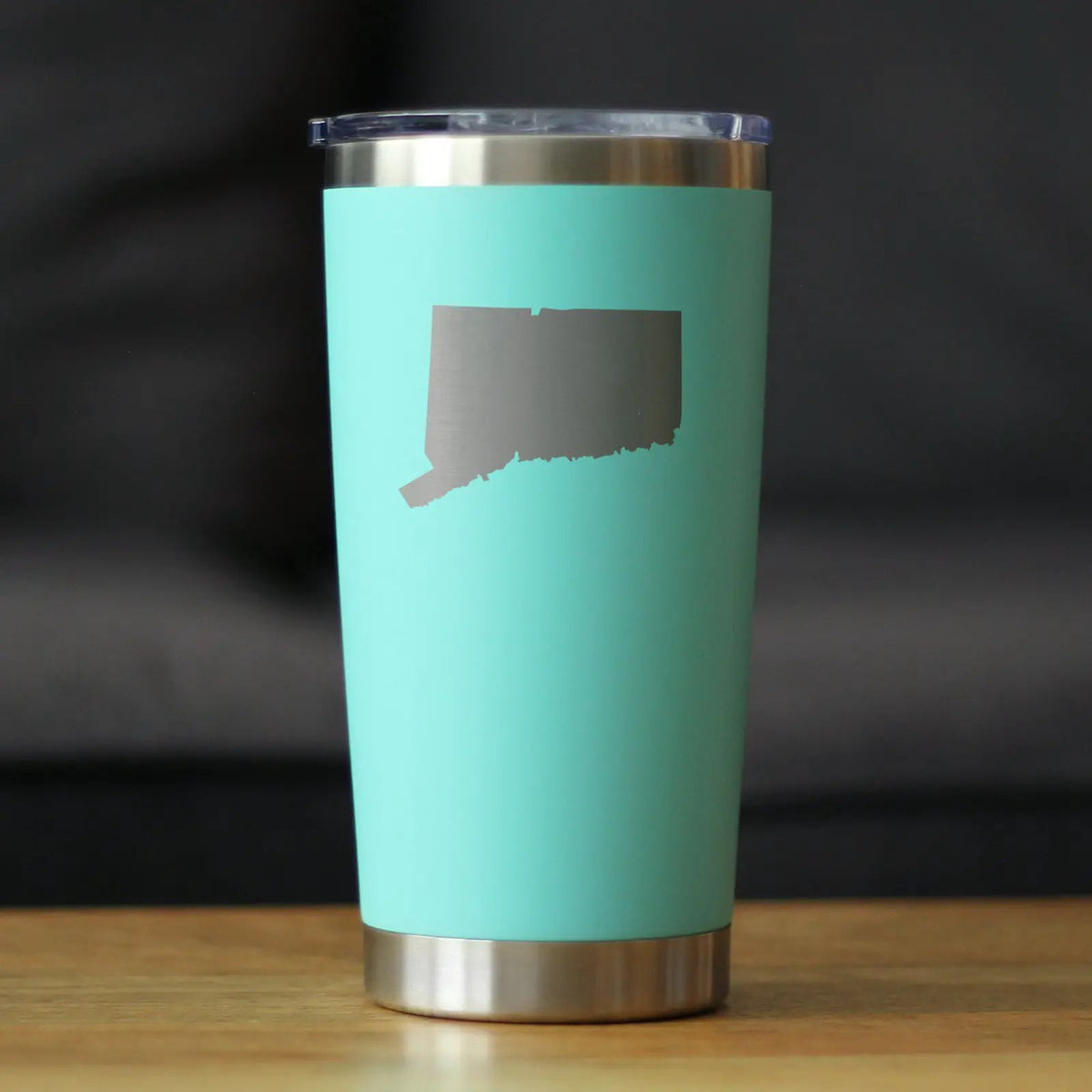 Connecticut State Outline Coffee Tumbler | 20 Oz | Double Wall Stainless Steel | Sliding Lid
