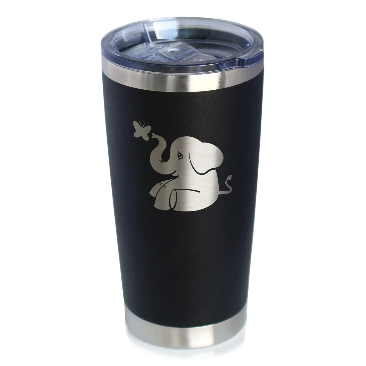 Insulated Coffee Tumbler | 20 oz Stainless Steel | Sliding Lid | Elephant