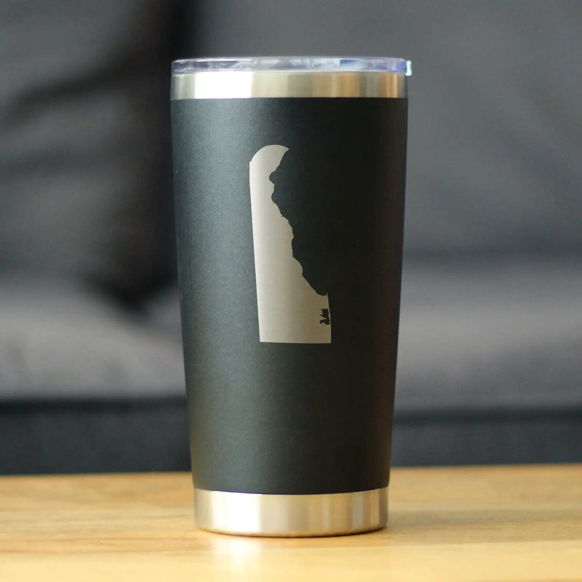Insulated Coffee Tumbler | 20 oz Stainless Steel | Sliding Lid | Delaware State Outline