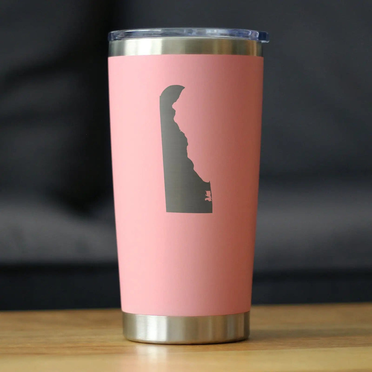 Insulated Coffee Tumbler | 20 oz Stainless Steel | Sliding Lid | Delaware State Outline