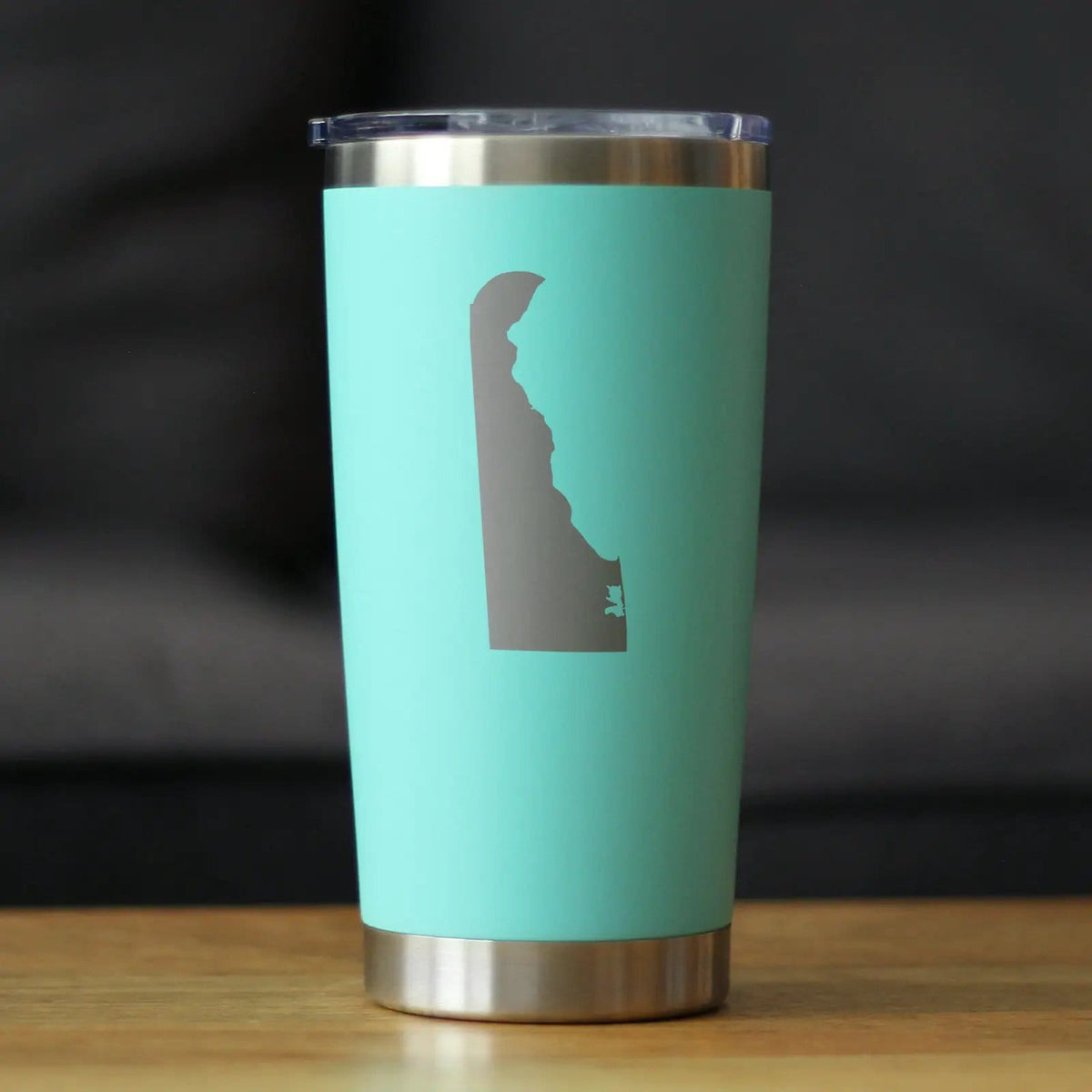 Insulated Coffee Tumbler | 20 oz Stainless Steel | Sliding Lid | Delaware State Outline