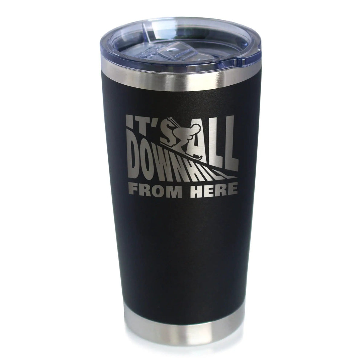 Insulated Coffee Tumbler | 20 oz Stainless Steel | Sliding Lid | Downhill From Here