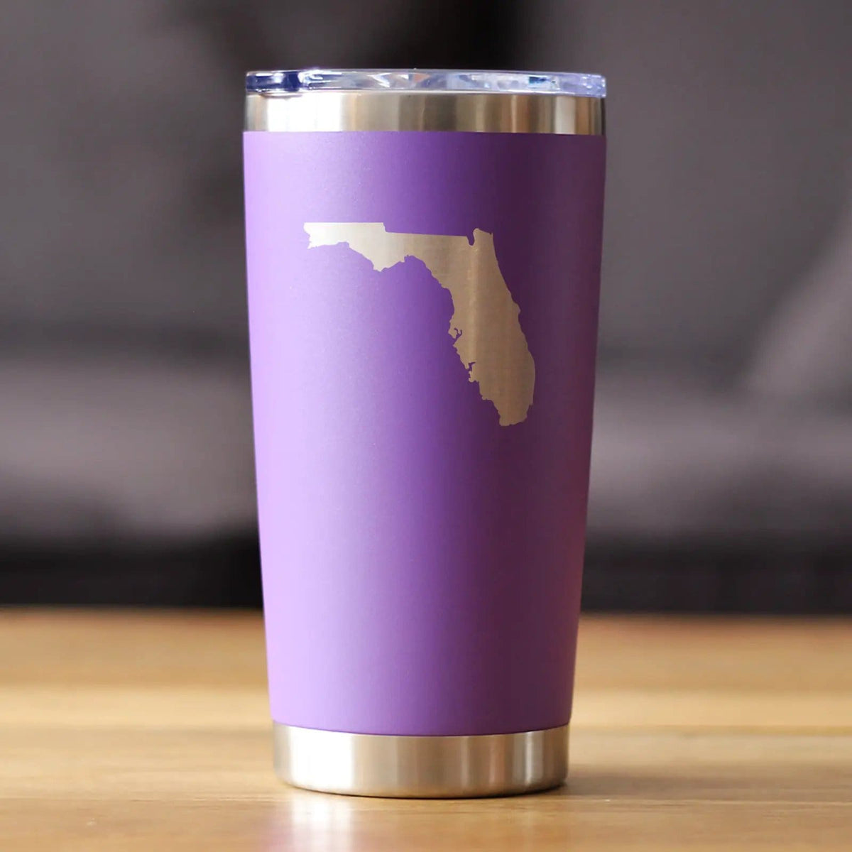 Insulated Coffee Tumbler | 20 oz Stainless Steel | Sliding Lid | Florida State Outline