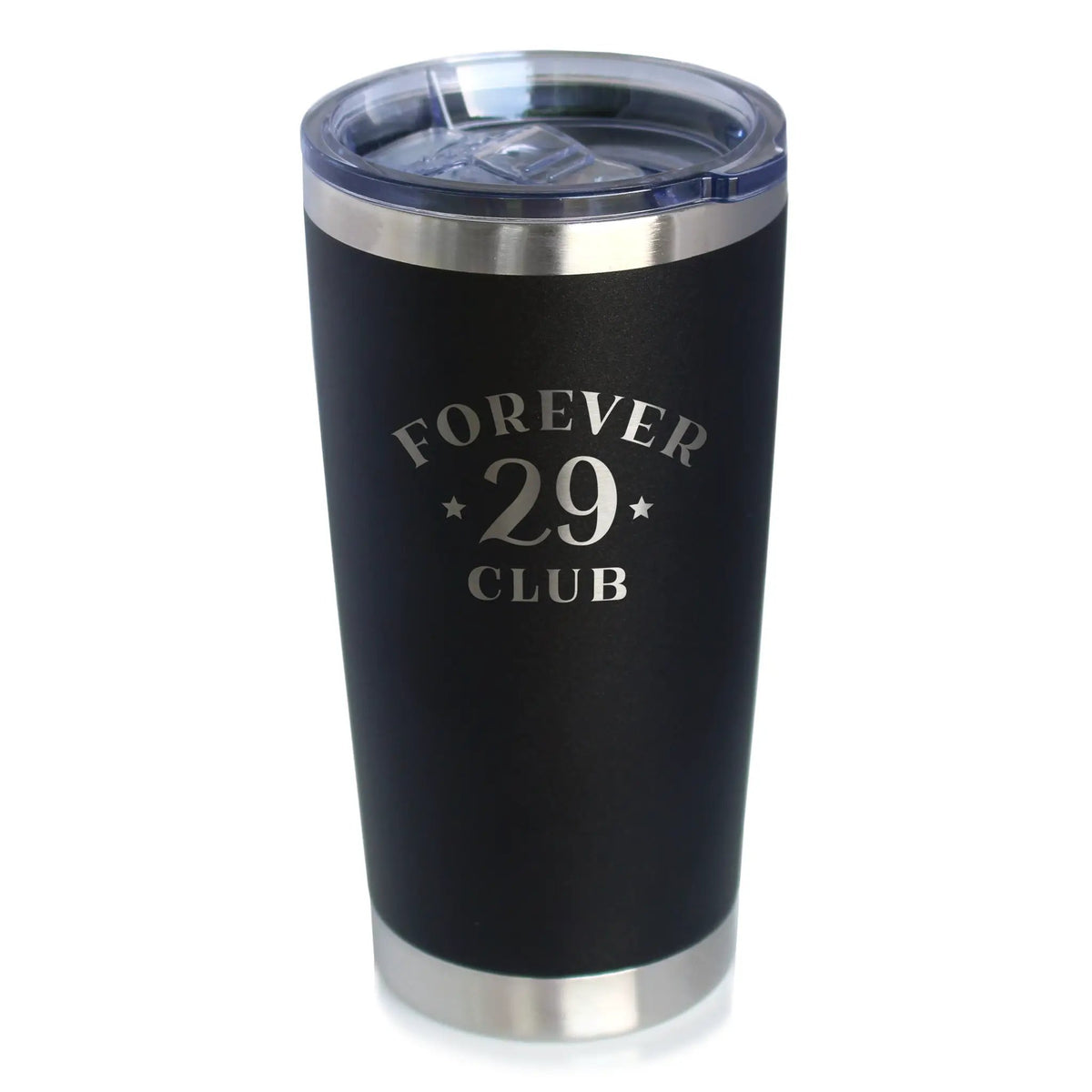 Forever 29 Club Coffee Tumbler | 20 Oz | Double Wall Stainless Steel | Sliding Lid