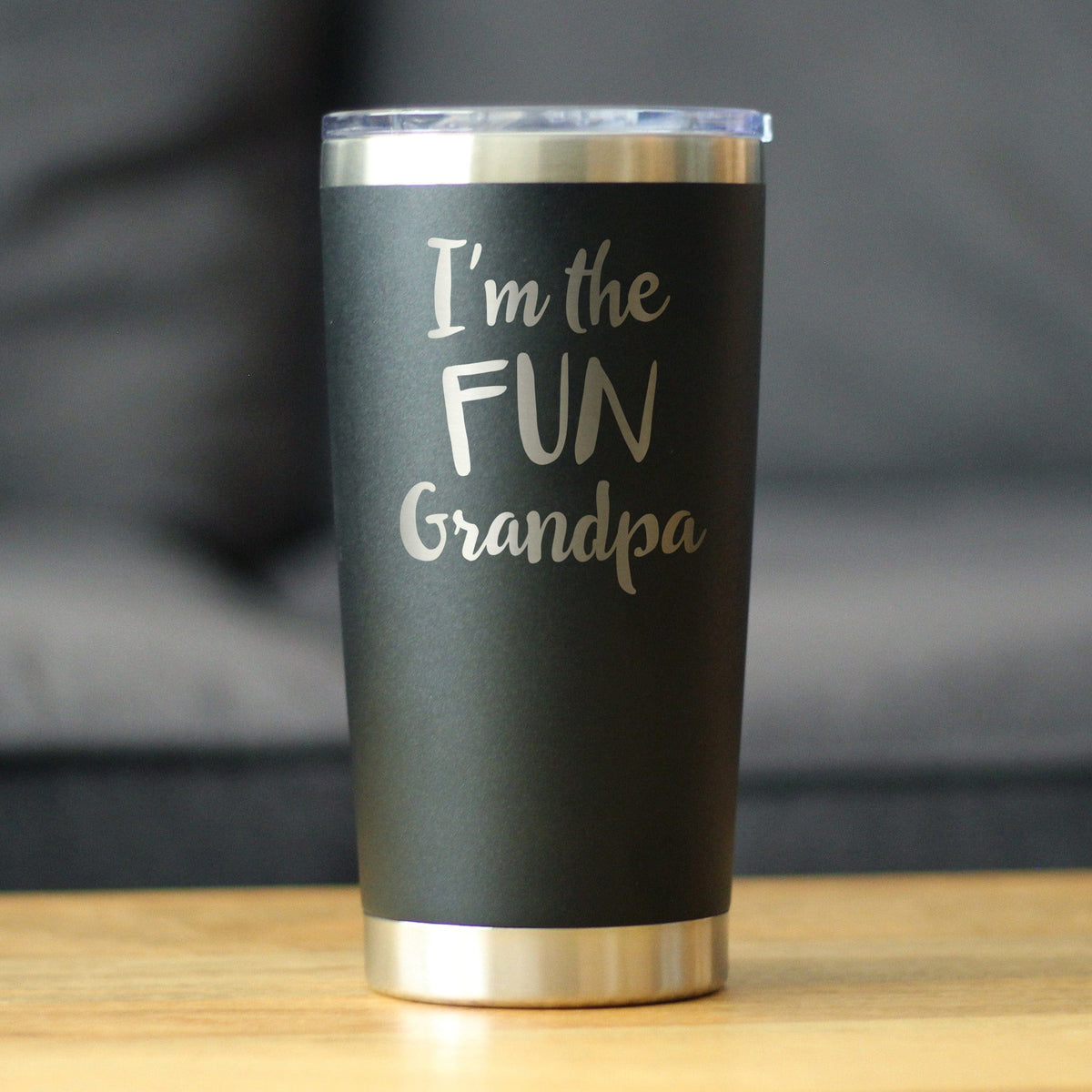 Insulated Coffee Tumbler | 20 oz Stainless Steel | Sliding Lid | I'm the Fun Grandpa