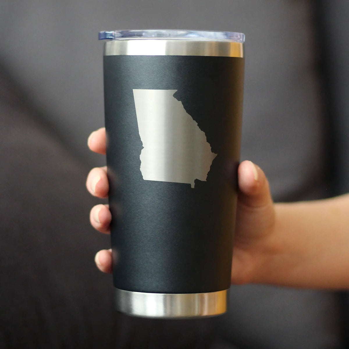 Georgia State Outline Coffee Tumbler | 20 Oz | Double Wall Stainless Steel | Sliding Lid