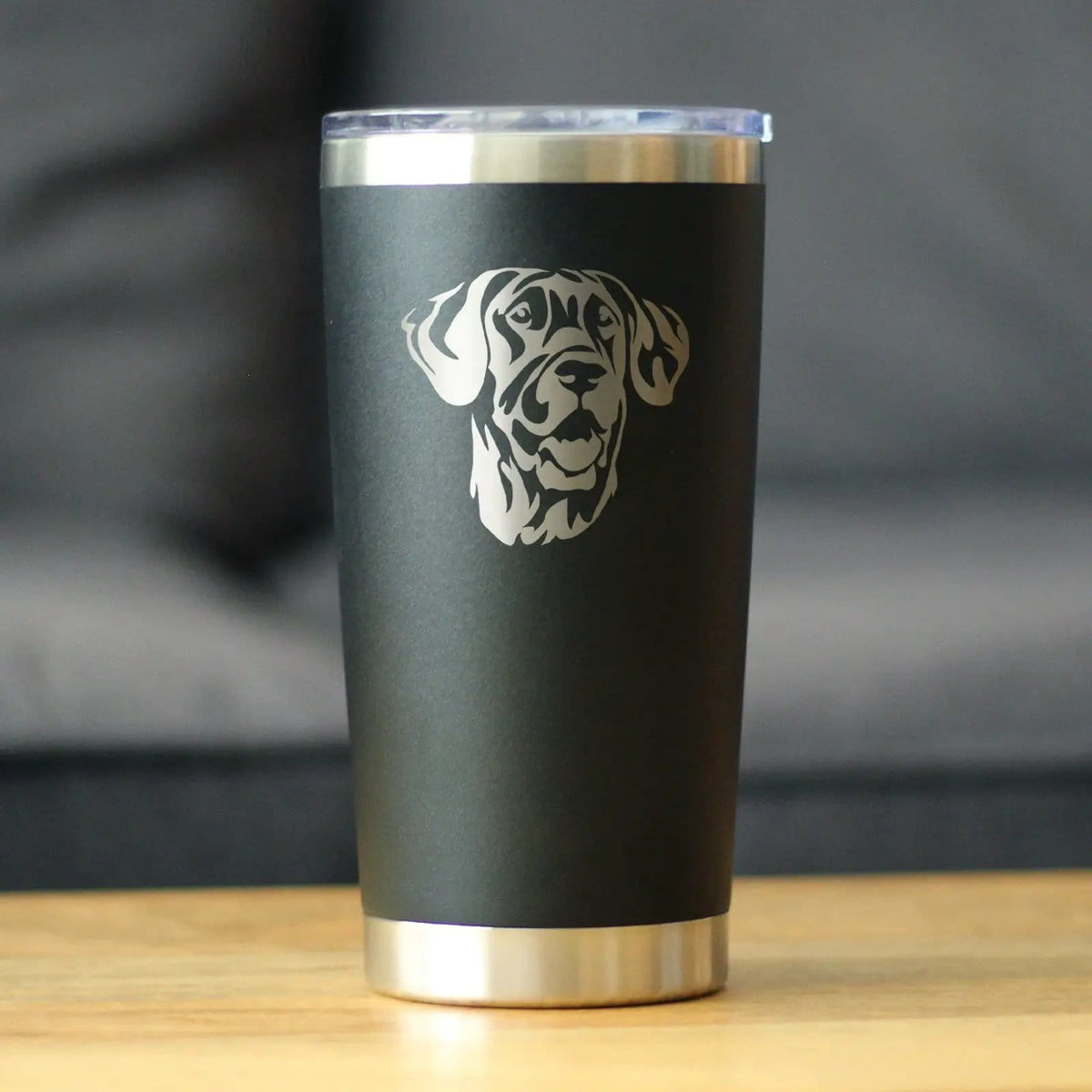 Insulated Coffee Tumbler | 20 oz Stainless Steel | Sliding Lid | Great Dane Face