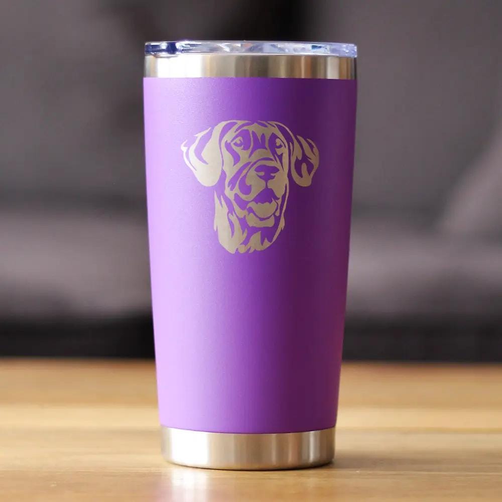 Insulated Coffee Tumbler | 20 oz Stainless Steel | Sliding Lid | Great Dane Face