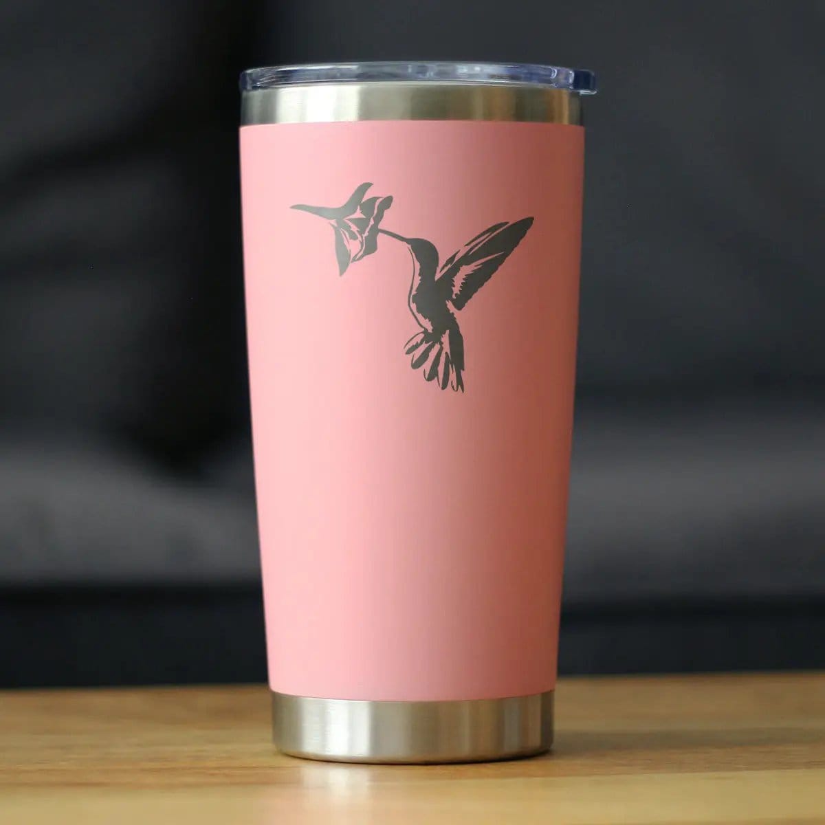 Insulated Coffee Tumbler | 20 oz Stainless Steel | Sliding Lid | Hummingbird
