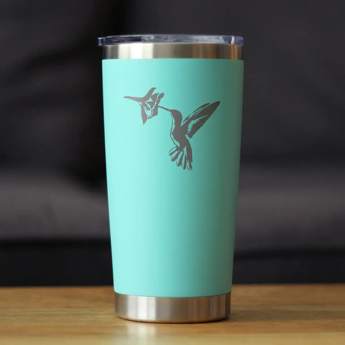 Insulated Coffee Tumbler | 20 oz Stainless Steel | Sliding Lid | Hummingbird