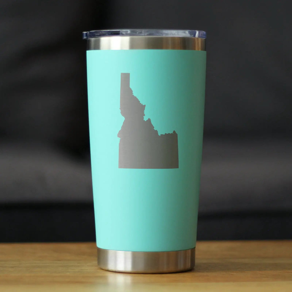 Idaho State Outline Coffee Tumbler | 20 Oz Double Wall Stainless Steel | Sliding Lid | Idaho Gifts For Women and