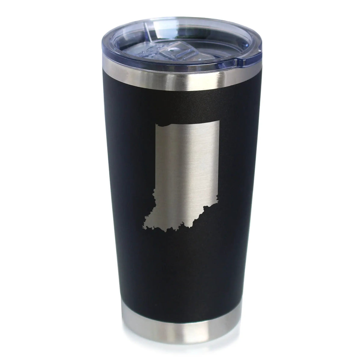 Indiana State Outline Coffee Tumbler | 20 Oz | Double Wall Stainless Steel | Sliding Lid