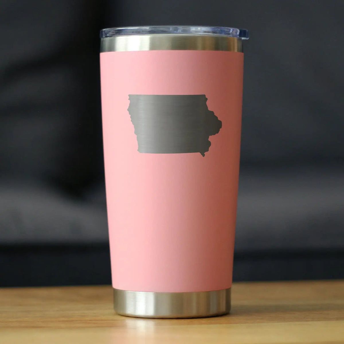Iowa State Outline Coffee Tumbler | 20 Oz | Double Wall Stainless Steel | Sliding Lid