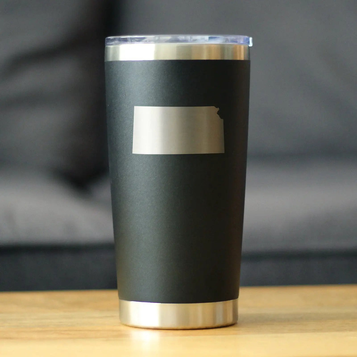 Kansas State Outline Coffee Tumbler | 20 Oz | Double Wall Stainless Steel | Sliding Lid