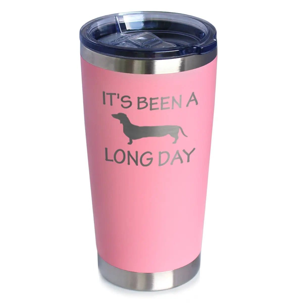 Etched Stemless Wine Glass | 17 oz | Dishwasher Safe | It's Been a Long Day - Cute Dachshund Engraved