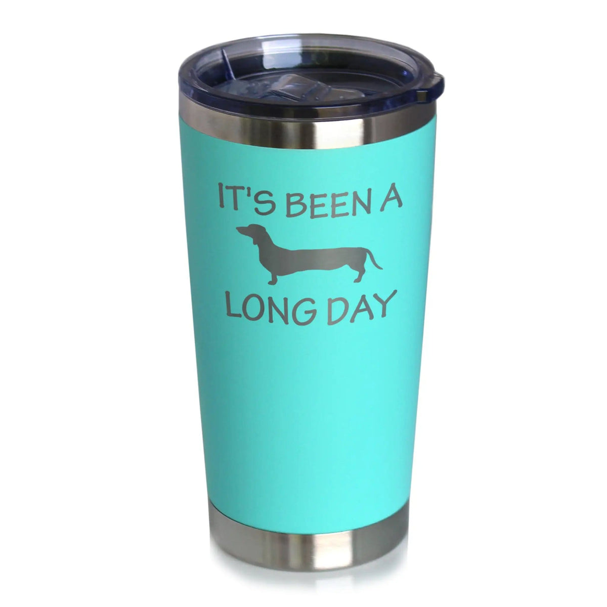 Etched Stemless Wine Glass | 17 oz | Dishwasher Safe | It's Been a Long Day - Cute Dachshund Engraved