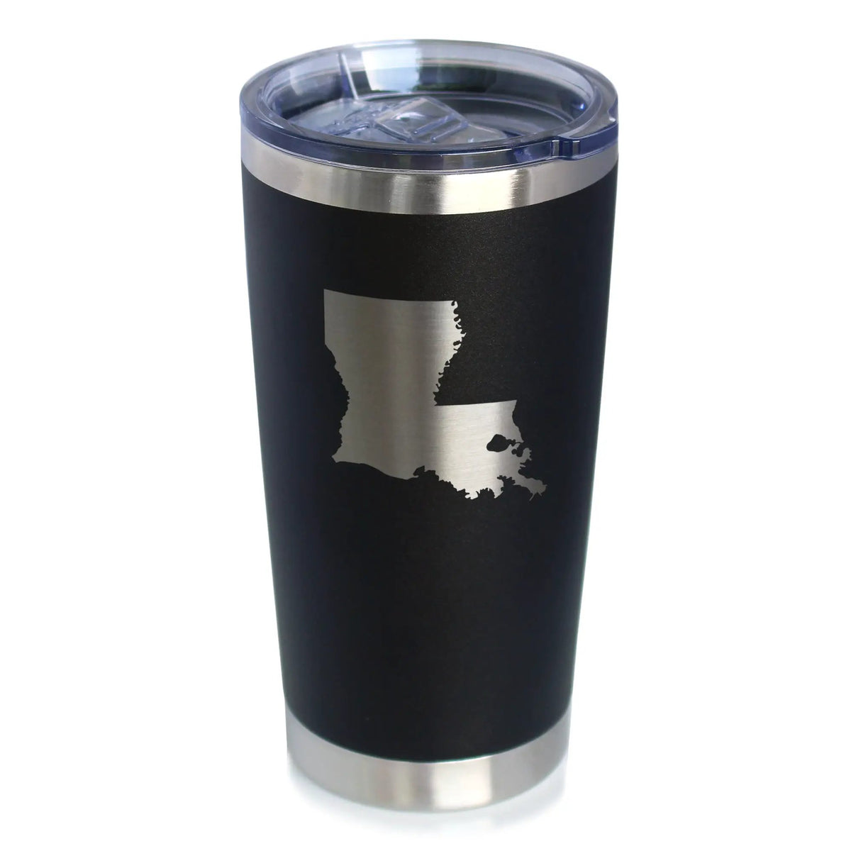 Louisiana State Outline Coffee Tumbler | 20 Oz | Double Wall Stainless Steel | Sliding Lid