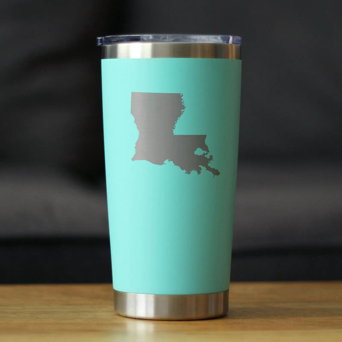 Louisiana State Outline Coffee Tumbler | 20 Oz | Double Wall Stainless Steel | Sliding Lid
