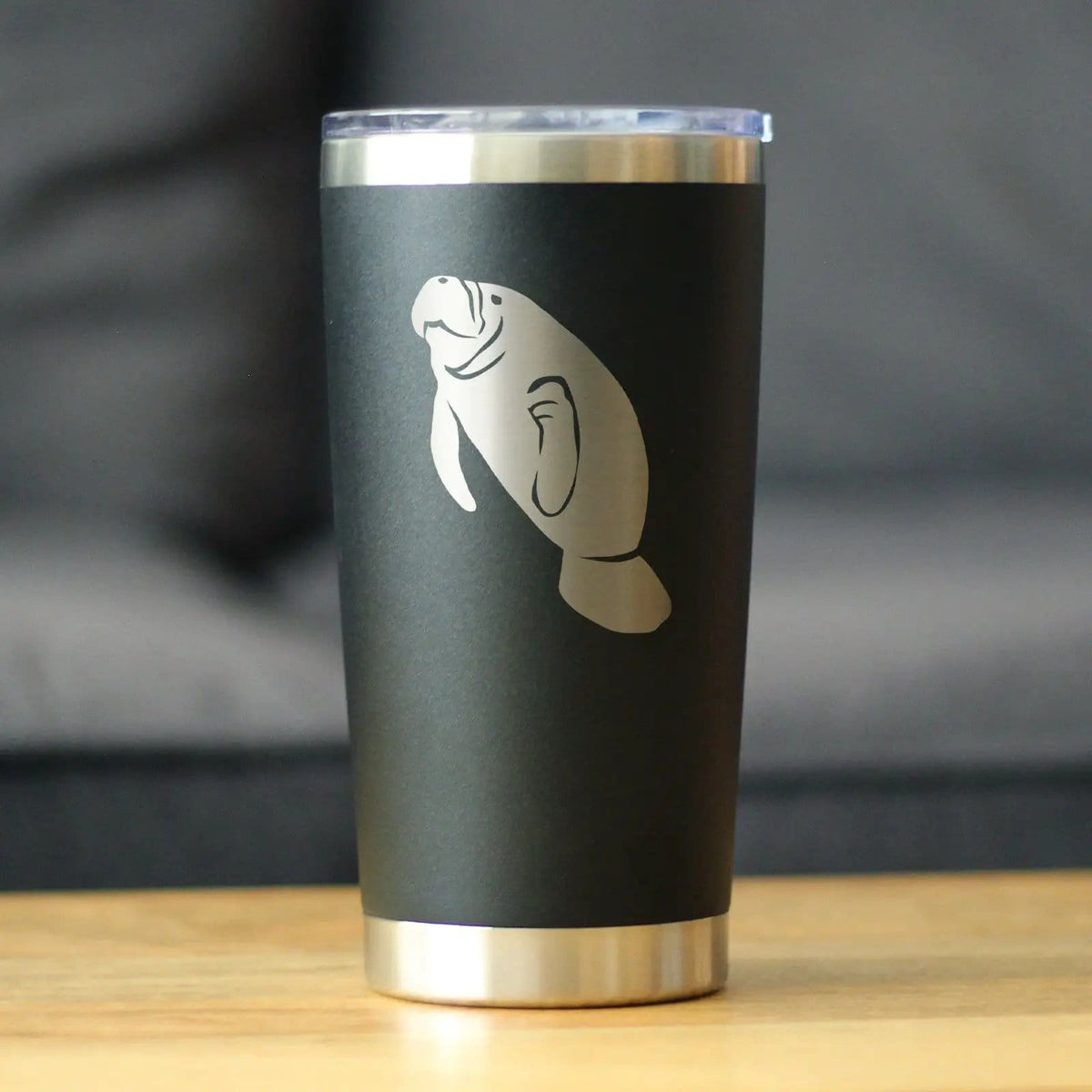 Insulated Coffee Tumbler | 20 oz Stainless Steel | Sliding Lid | Manatee