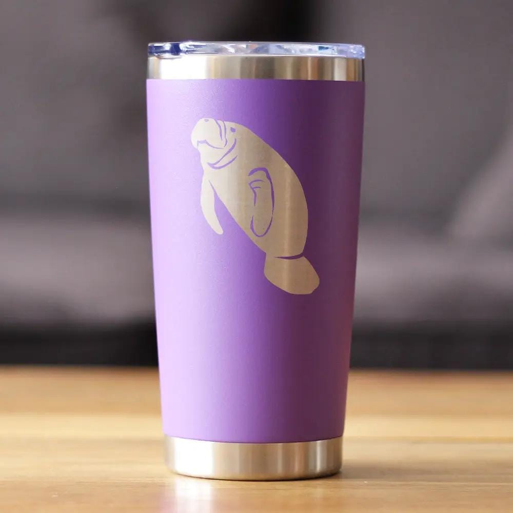 Insulated Coffee Tumbler | 20 oz Stainless Steel | Sliding Lid | Manatee