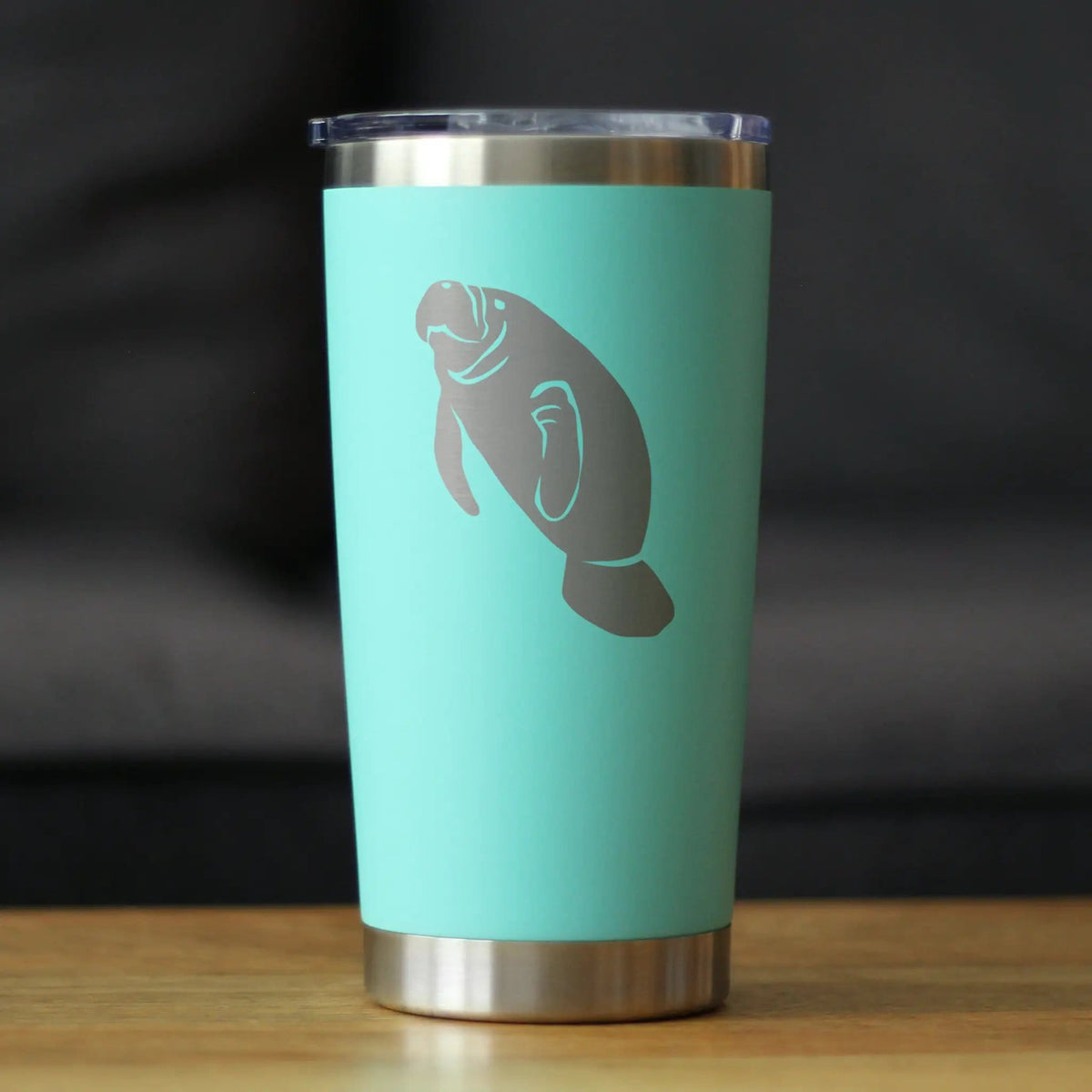 Insulated Coffee Tumbler | 20 oz Stainless Steel | Sliding Lid | Manatee