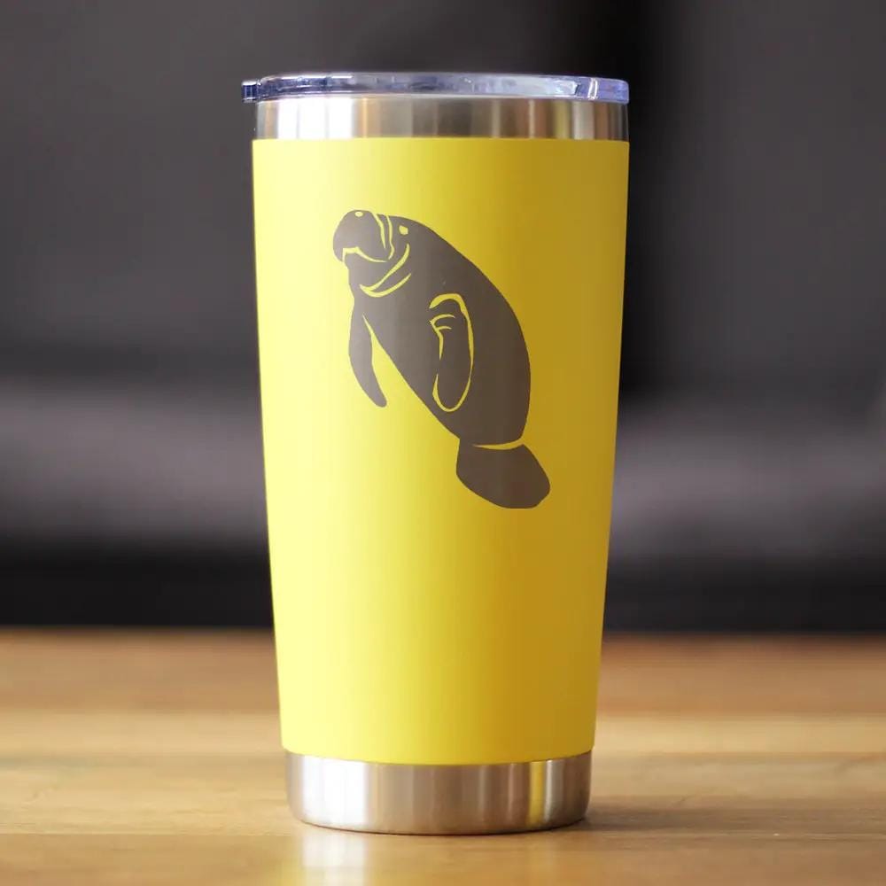 Insulated Coffee Tumbler | 20 oz Stainless Steel | Sliding Lid | Manatee