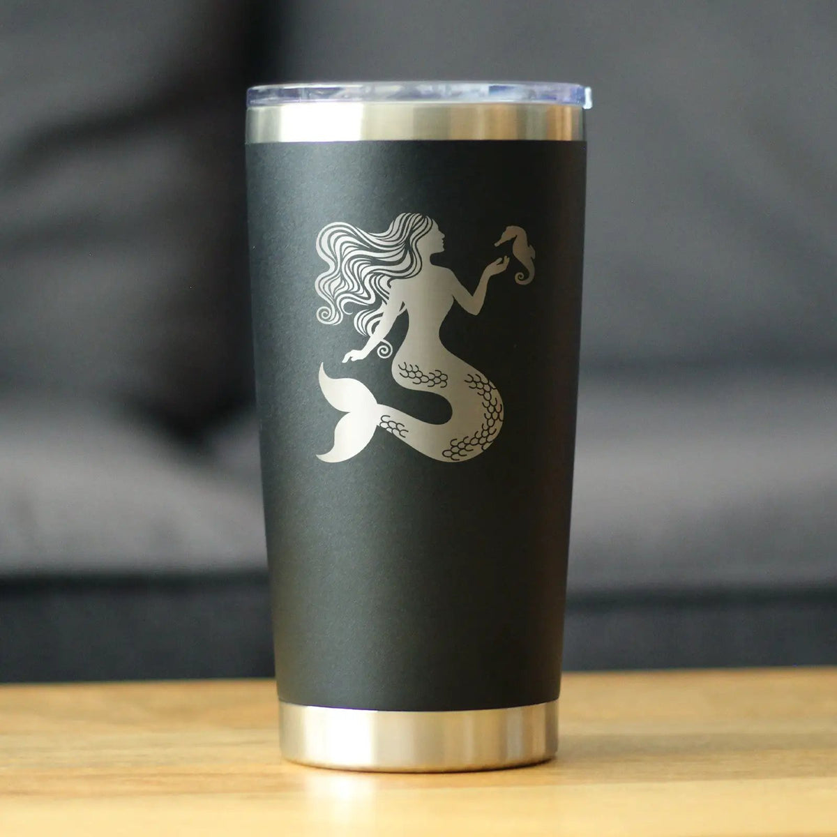 Mermaid Coffee Tumbler | 20 Oz Double Wall Stainless Steel | Sliding Lid | Cute Mermaid Gifts