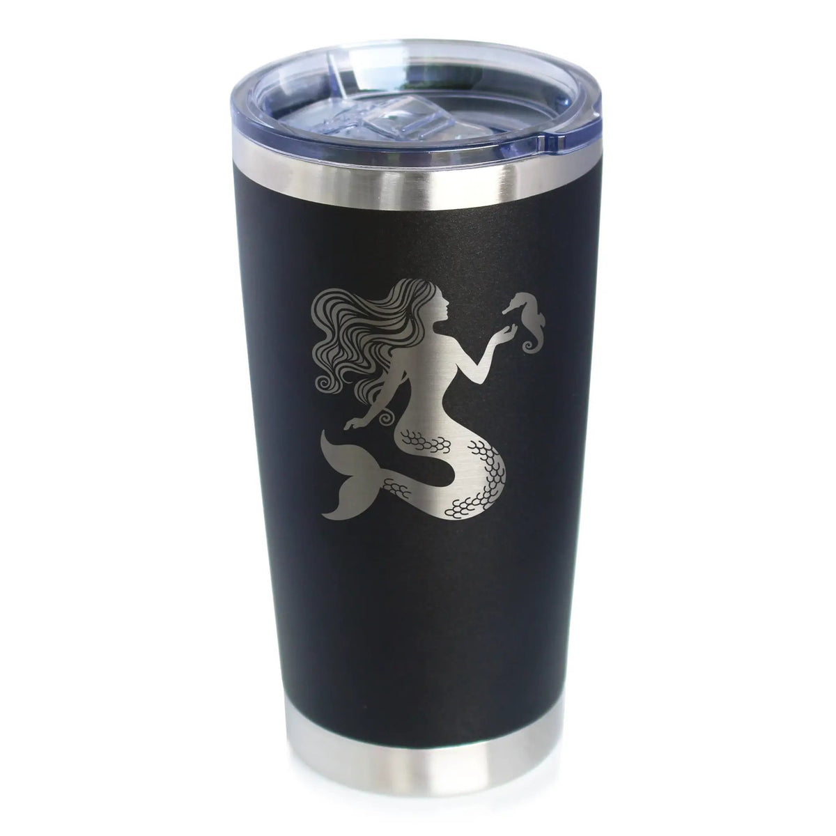 Mermaid Coffee Tumbler | 20 Oz Double Wall Stainless Steel | Sliding Lid | Cute Mermaid Gifts