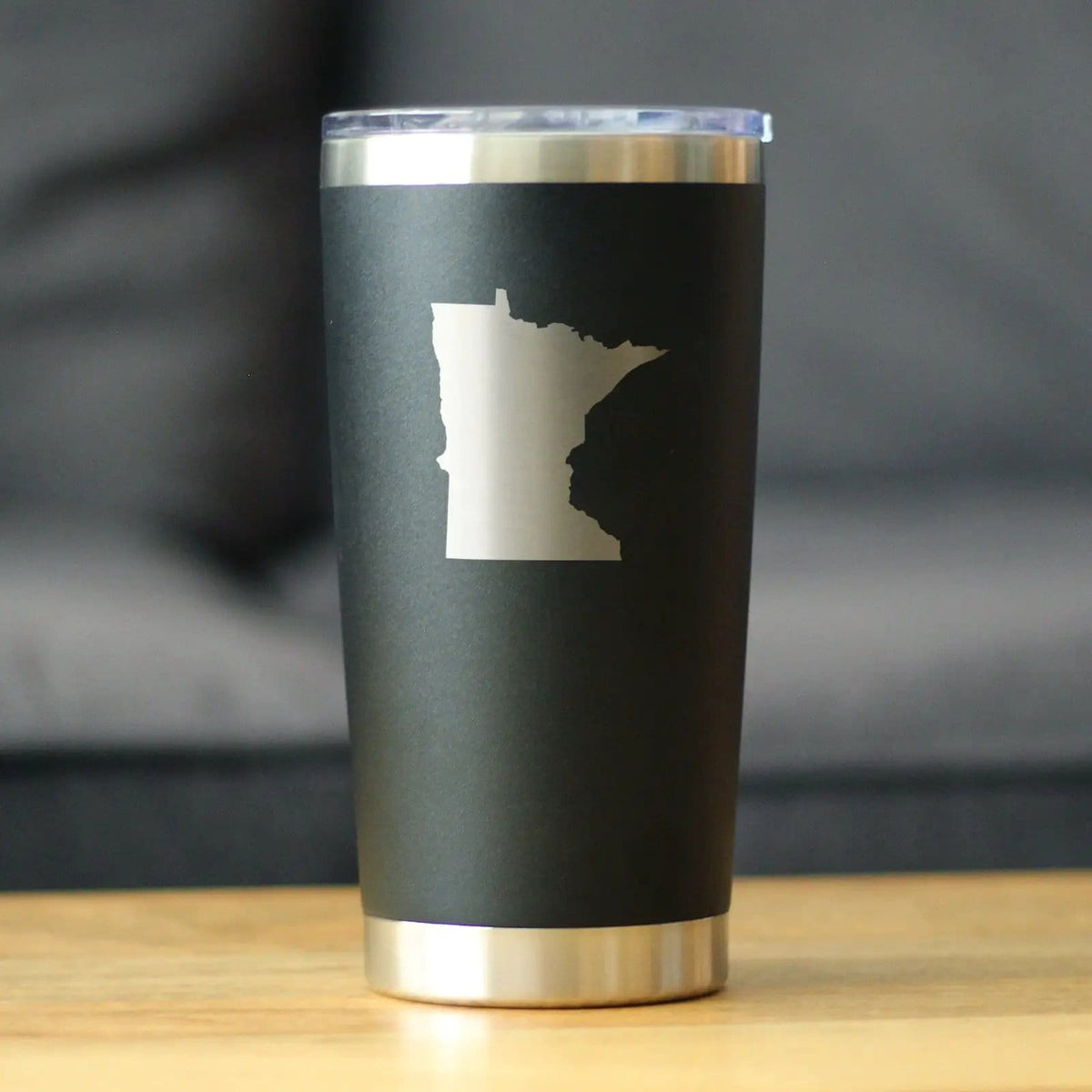 Insulated Coffee Tumbler | 20 oz Stainless Steel | Sliding Lid | Minnesota State Outline