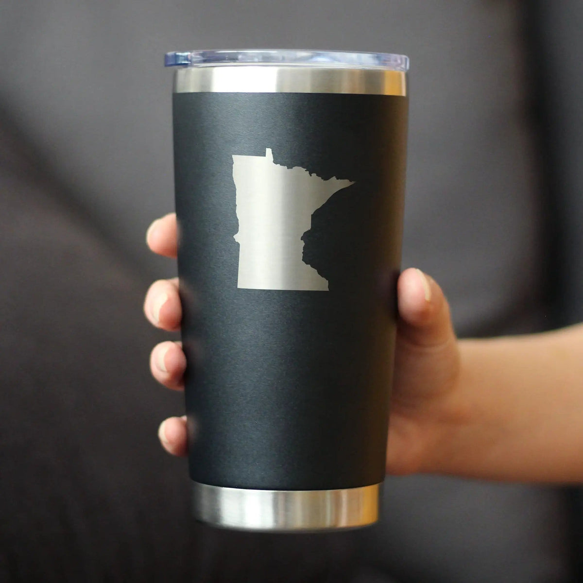 Insulated Coffee Tumbler | 20 oz Stainless Steel | Sliding Lid | Minnesota State Outline