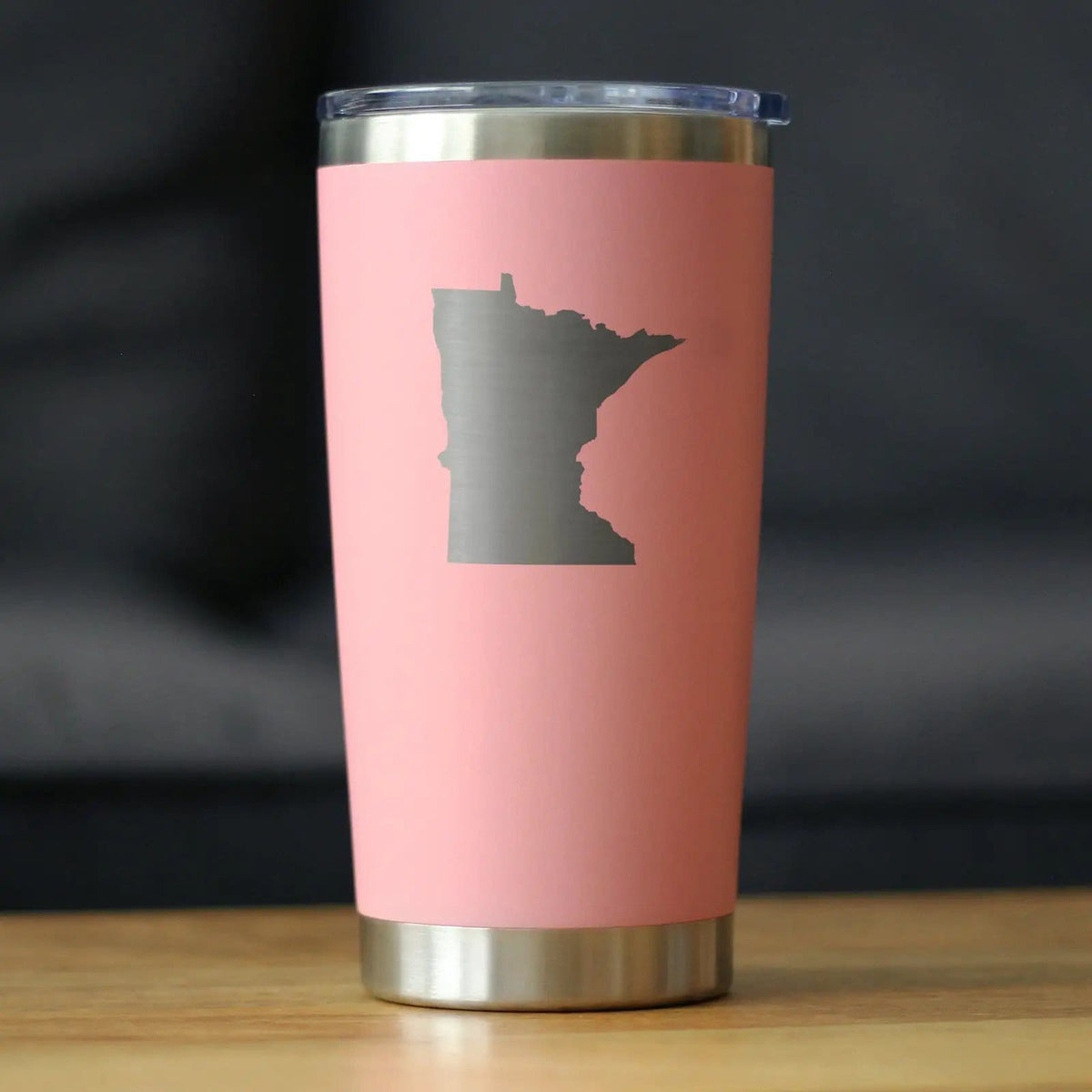 Insulated Coffee Tumbler | 20 oz Stainless Steel | Sliding Lid | Minnesota State Outline
