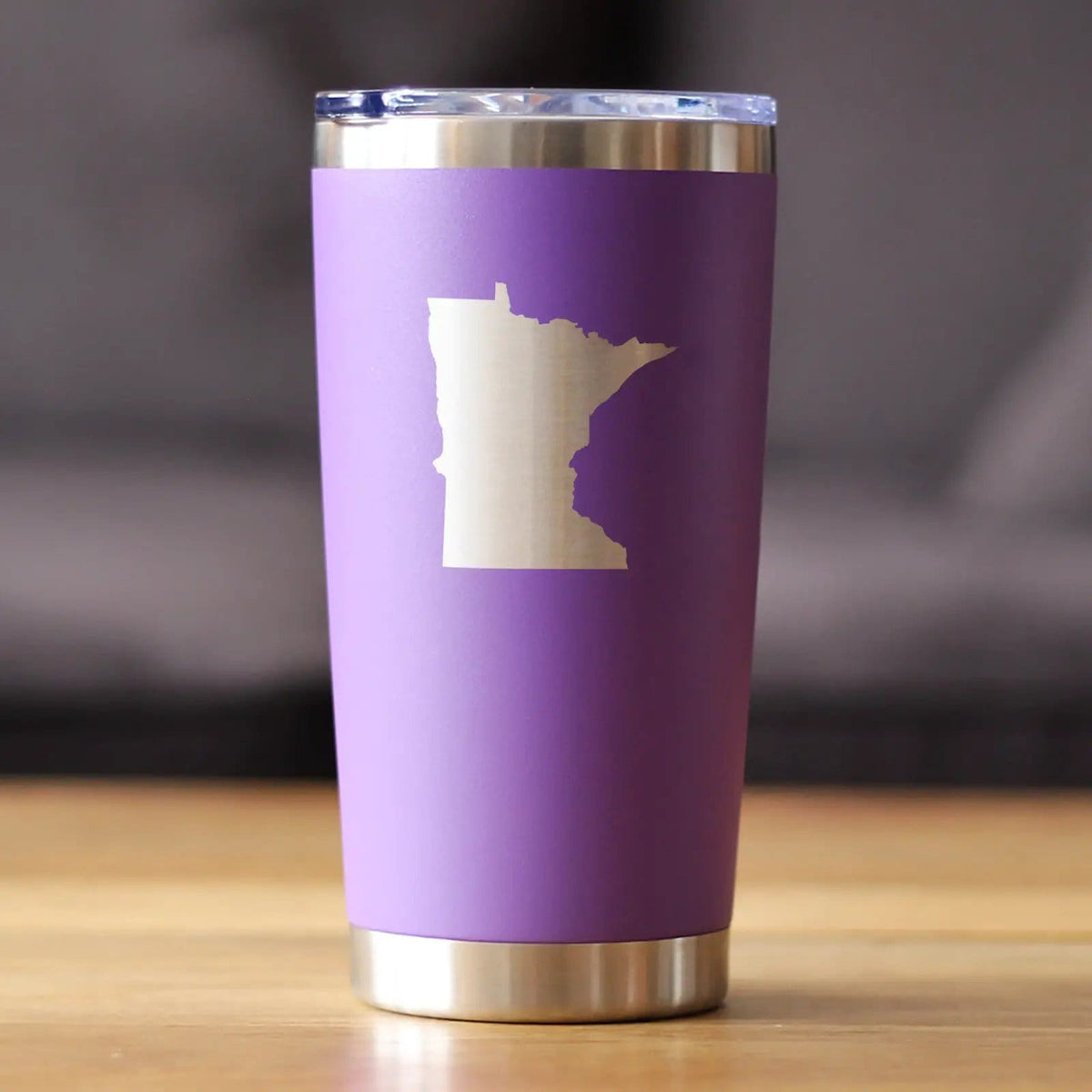 Insulated Coffee Tumbler | 20 oz Stainless Steel | Sliding Lid | Minnesota State Outline