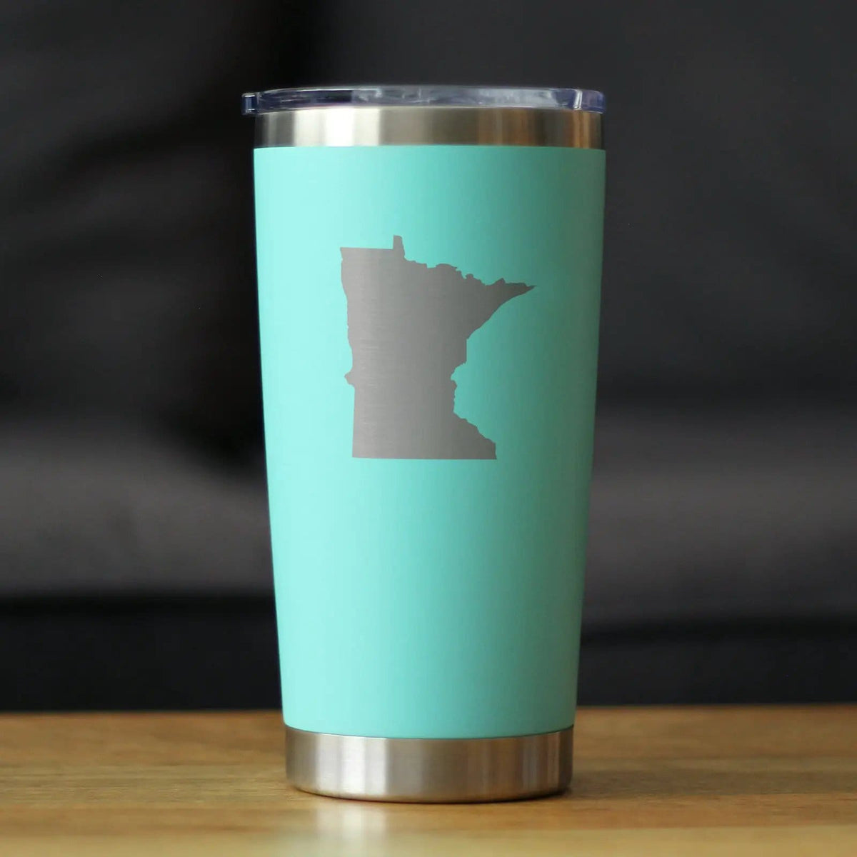 Insulated Coffee Tumbler | 20 oz Stainless Steel | Sliding Lid | Minnesota State Outline